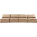 Meridian Comfy Tan Vegan Leather Modular Sofa IMAGE 4