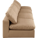  Manufacturer Color_Tan -- Comfy 156" Tan Vegan Leather Upholstered 4 pc Armless Modular Sofa IMAGE 5