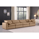  Manufacturer Color_Tan -- Comfy 158" Tan Vegan Leather Upholstered 4 pc Modular Sofa IMAGE 2
