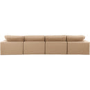  Manufacturer Color_Tan -- Comfy 158" Tan Vegan Leather Upholstered 4 pc Modular Sofa IMAGE 3