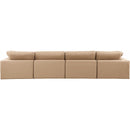 Meridian Comfy Tan Vegan Leather Modular Sofa IMAGE 3