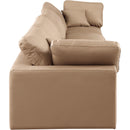  Manufacturer Color_Tan -- Comfy 158" Tan Vegan Leather Upholstered 4 pc Modular Sofa IMAGE 5