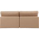 Meridian Comfy Tan Vegan Leather Modular Sofa IMAGE 3