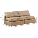  Manufacturer Color_Tan -- Comfy 78" Tan Vegan Leather Upholstered 2 pc Armless Modular Loveseat IMAGE 9