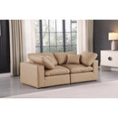  Manufacturer Color_Tan -- Comfy 80" Tan Vegan Leather Upholstered 2 pc Modular Loveseat IMAGE 2