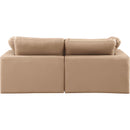  Manufacturer Color_Tan -- Comfy 80" Tan Vegan Leather Upholstered 2 pc Modular Loveseat IMAGE 3