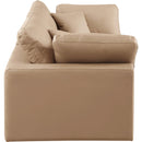  Manufacturer Color_Tan -- Comfy 80" Tan Vegan Leather Upholstered 2 pc Modular Loveseat IMAGE 5