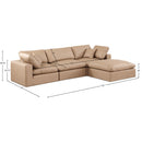  Manufacturer Color_Tan -- Comfy 119" Tan Vegan Leather Upholstered 4 pc Modular Sectional IMAGE 15