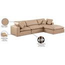  Manufacturer Color_Tan -- Comfy 119" Tan Vegan Leather Upholstered 4 pc Modular Sectional IMAGE 16