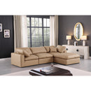  Manufacturer Color_Tan -- Comfy 119" Tan Vegan Leather Upholstered 4 pc Modular Sectional IMAGE 3