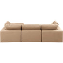  Manufacturer Color_Tan -- Comfy 119" Tan Vegan Leather Upholstered 4 pc Modular Sectional IMAGE 5