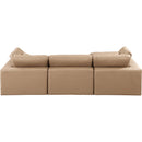 Manufacturer Color_Tan -- Comfy 119" Tan Vegan Leather Upholstered 4 pc Modular Sectional IMAGE 6
