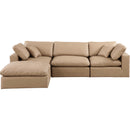  Manufacturer Color_Tan -- Comfy 119" Tan Vegan Leather Upholstered 4 pc Modular Sectional IMAGE 7