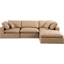  Manufacturer Color_Tan -- Comfy 119" Tan Vegan Leather Upholstered 4 pc Modular Sectional IMAGE 8