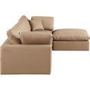  Manufacturer Color_Tan -- Comfy 119" Tan Vegan Leather Upholstered 4 pc Modular Sectional IMAGE 9