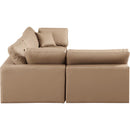  Manufacturer Color_Tan -- Comfy 119" Tan Vegan Leather Upholstered 4 pc Modular Sectional IMAGE 10
