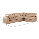  Manufacturer Color_Tan -- Comfy 119" Tan Vegan Leather Upholstered 4 pc Modular Sectional IMAGE 15