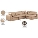  Manufacturer Color_Tan -- Comfy 119" Tan Vegan Leather Upholstered 4 pc Modular Sectional IMAGE 16