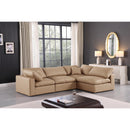  Manufacturer Color_Tan -- Comfy 119" Tan Vegan Leather Upholstered 4 pc Modular Sectional IMAGE 3
