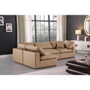  Manufacturer Color_Tan -- Comfy 119" Tan Vegan Leather Upholstered 4 pc Modular Sectional IMAGE 4
