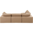  Manufacturer Color_Tan -- Comfy 119" Tan Vegan Leather Upholstered 4 pc Modular Sectional IMAGE 6