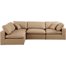  Manufacturer Color_Tan -- Comfy 119" Tan Vegan Leather Upholstered 4 pc Modular Sectional IMAGE 7