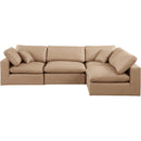  Manufacturer Color_Tan -- Comfy 119" Tan Vegan Leather Upholstered 4 pc Modular Sectional IMAGE 8
