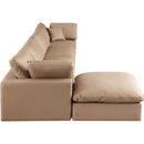  Manufacturer Color_Tan -- Comfy 158" Tan Vegan Leather Upholstered 5 pc Modular Sectional IMAGE 10