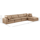  Manufacturer Color_Tan -- Comfy 158" Tan Vegan Leather Upholstered 5 pc Modular Sectional IMAGE 15