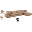  Manufacturer Color_Tan -- Comfy 158" Tan Vegan Leather Upholstered 5 pc Modular Sectional IMAGE 16