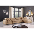  Manufacturer Color_Tan -- Comfy 158" Tan Vegan Leather Upholstered 5 pc Modular Sectional IMAGE 3