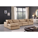  Manufacturer Color_Tan -- Comfy 158" Tan Vegan Leather Upholstered 5 pc Modular Sectional IMAGE 4