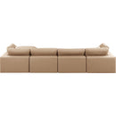  Manufacturer Color_Tan -- Comfy 158" Tan Vegan Leather Upholstered 5 pc Modular Sectional IMAGE 5