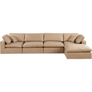  Manufacturer Color_Tan -- Comfy 158" Tan Vegan Leather Upholstered 5 pc Modular Sectional IMAGE 8
