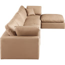  Manufacturer Color_Tan -- Comfy 158" Tan Vegan Leather Upholstered 5 pc Modular Sectional IMAGE 9