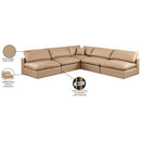  Manufacturer Color_Tan -- Comfy 118" Tan Vegan Leather Upholstered 5 pc Modular Sectional IMAGE 11