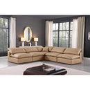  Manufacturer Color_Tan -- Comfy 118" Tan Vegan Leather Upholstered 5 pc Modular Sectional IMAGE 2