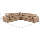  Manufacturer Color_Tan -- Comfy 119" Tan Vegan Leather Upholstered 5 pc Modular Sectional IMAGE 10
