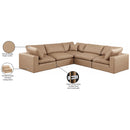  Manufacturer Color_Tan -- Comfy 119" Tan Vegan Leather Upholstered 5 pc Modular Sectional IMAGE 11