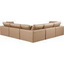 Meridian Comfy Tan Vegan Leather Modular Sectional IMAGE 3