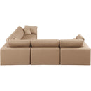  Manufacturer Color_Tan -- Comfy 119" Tan Vegan Leather Upholstered 5 pc Modular Sectional IMAGE 5