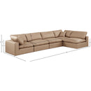  Manufacturer Color_Tan -- Comfy 158" Tan Vegan Leather Upholstered 5 pc Modular Sectional IMAGE 15