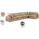  Manufacturer Color_Tan -- Comfy 158" Tan Vegan Leather Upholstered 5 pc Modular Sectional IMAGE 16