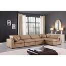  Manufacturer Color_Tan -- Comfy 158" Tan Vegan Leather Upholstered 5 pc Modular Sectional IMAGE 3