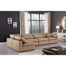  Manufacturer Color_Tan -- Comfy 158" Tan Vegan Leather Upholstered 5 pc Modular Sectional IMAGE 4