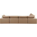  Manufacturer Color_Tan -- Comfy 158" Tan Vegan Leather Upholstered 5 pc Modular Sectional IMAGE 6