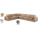  Manufacturer Color_Tan -- Comfy 158" Tan Vegan Leather Upholstered 6 pc Modular Sectional IMAGE 11