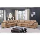  Manufacturer Color_Tan -- Comfy 158" Tan Vegan Leather Upholstered 6 pc Modular Sectional IMAGE 2