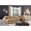 Meridian Comfy Tan Vegan Leather Modular Sectional IMAGE 2