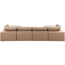  Manufacturer Color_Tan -- Comfy 158" Tan Vegan Leather Upholstered 6 pc Modular Sectional IMAGE 3